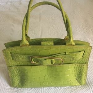 Furla handbag. Green alligator.